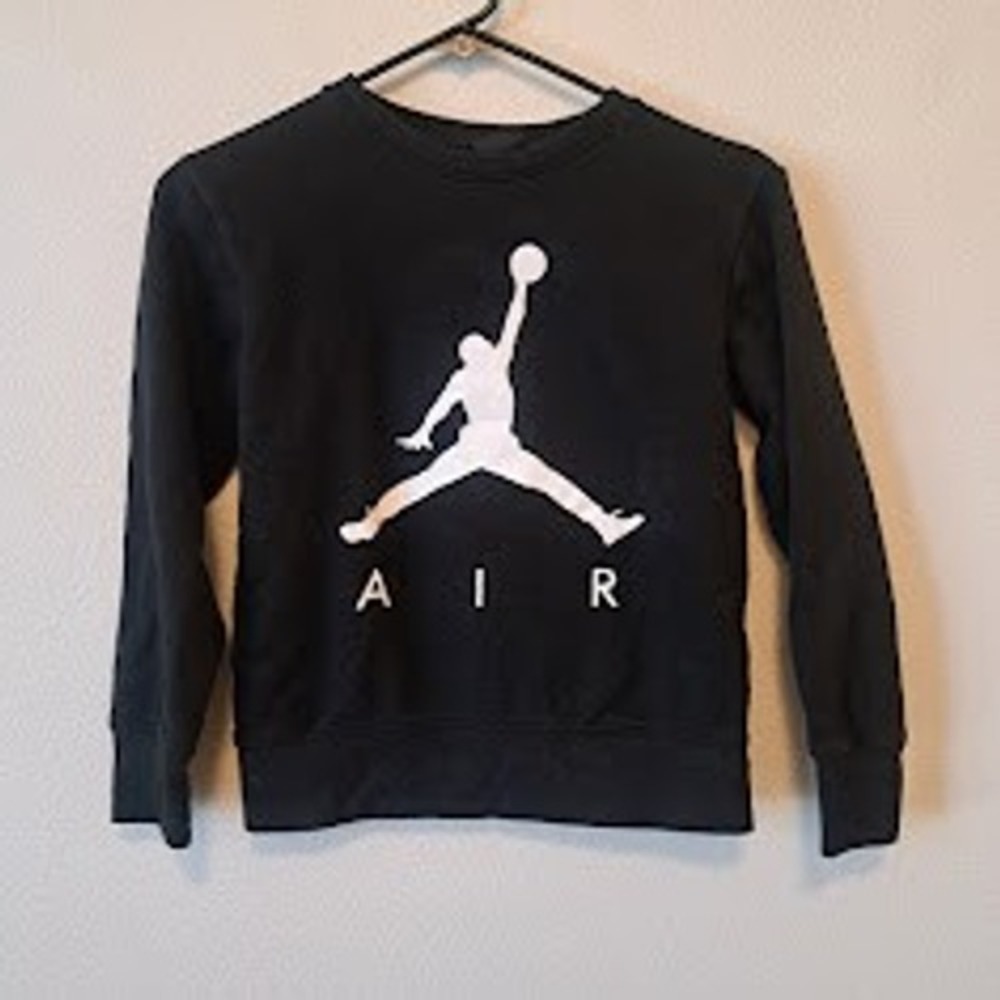 Nike Air Jordan Jumpman Sweatshirt Kids Small 8-10 Black Crewneck Pullover
